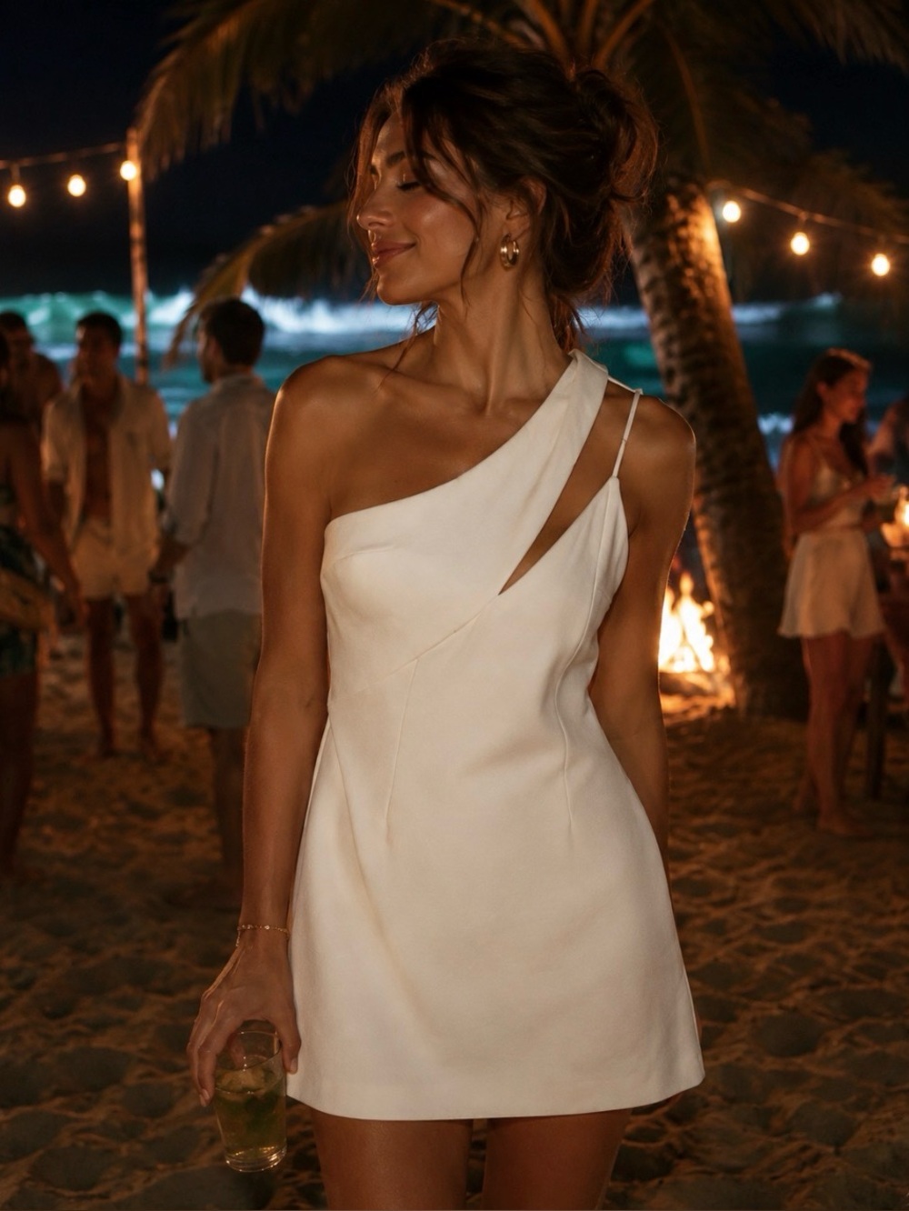 Elliatt Dress White One-Shoulder Mini Dress Bridal Mini Dress